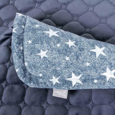 CebaBaby pagalvė + antklodė mėlynos žvaigždės 30x40 75x100 1