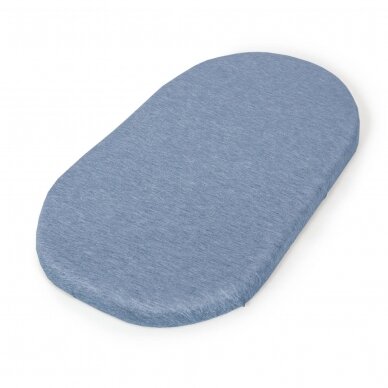 Fitted sheet for carrycot mattress (73-80 x 30-37) 2 pcs, Dark grey / blue