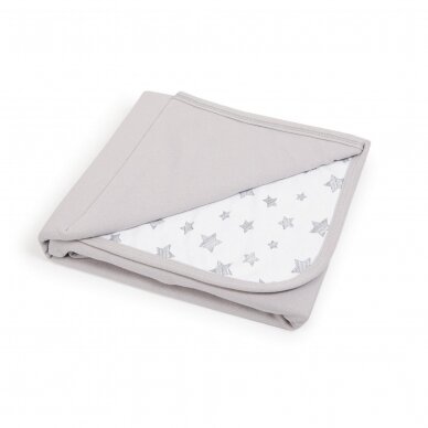 Baby blanket (90x100) Light grey + Grey Stars