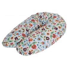 Maitinimo pagalvė dżersej, MULTI (190x35), gėlytės-pilka
