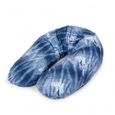 Maitinimo pagalvė MULTI, plėšyti džinsai, mėlyna