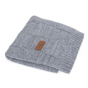 Knitted blanket (90x90) Check grey