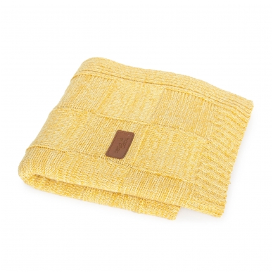 Knitted blanket (90x90) Check honey