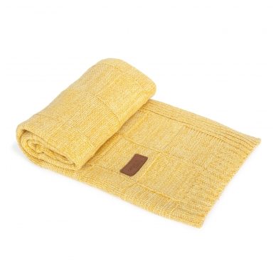 Knitted blanket (90x90) Check honey 1