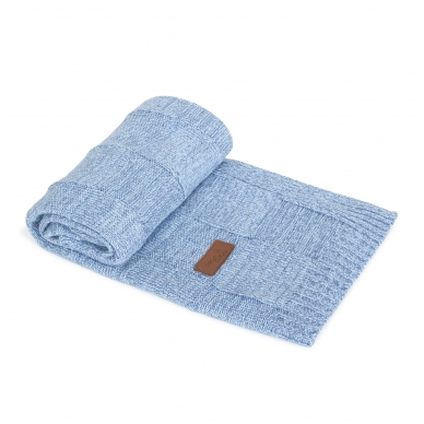 Knitted blanket (90x90) Check blue 1