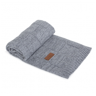 Knitted blanket (90x90) Check grey 1
